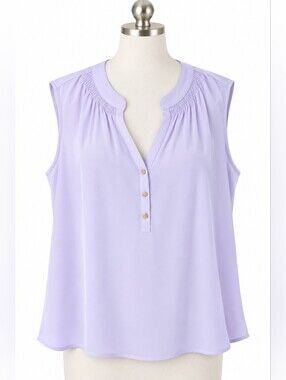 NWT Lilly Pulitzer Sleeveless Elsa Silk Top Lavender Purple Blouse Sz XXL $158